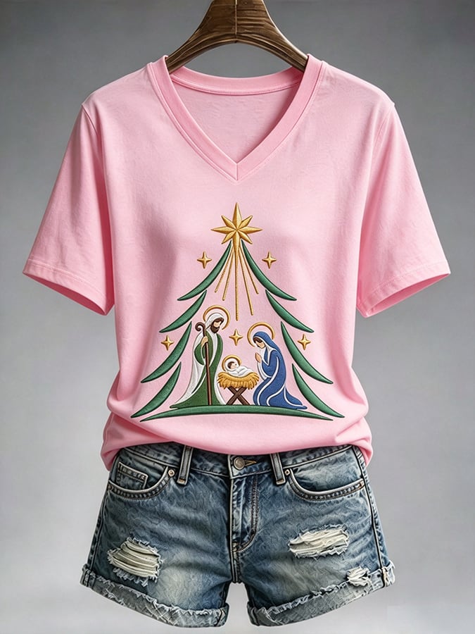 Women's Christmas Nativity Print Casual Sweatshirt