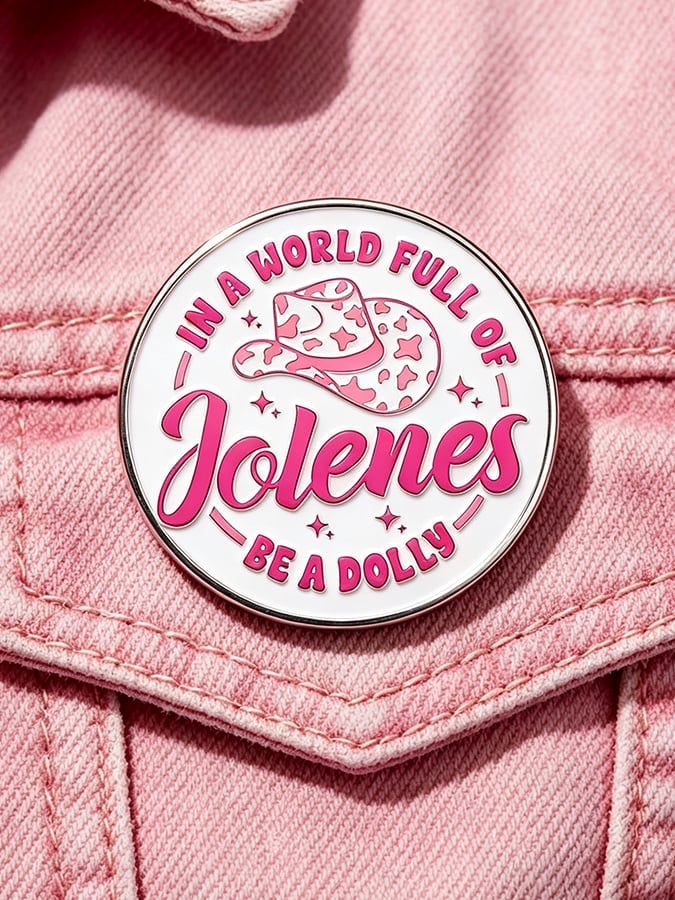 Unisex  What Would D Do Printed  Brooch