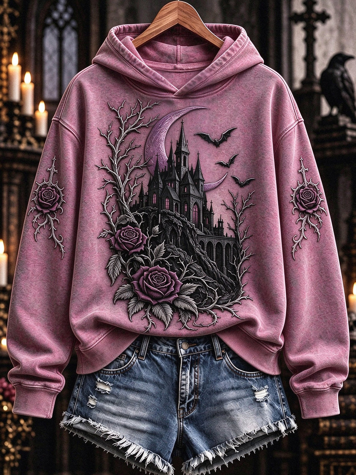 Women's Witch-Print Casual Sweatshirt
