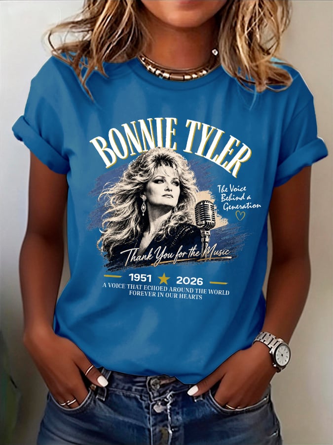 Retro The Voice Behind A Generation Thank You For The Music A Voice That Echoed Around The World Forever In Our Hearts Print T-Shirt