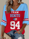 Puerto Rico Singer Benito Bowl Printed Long Sleeve Top