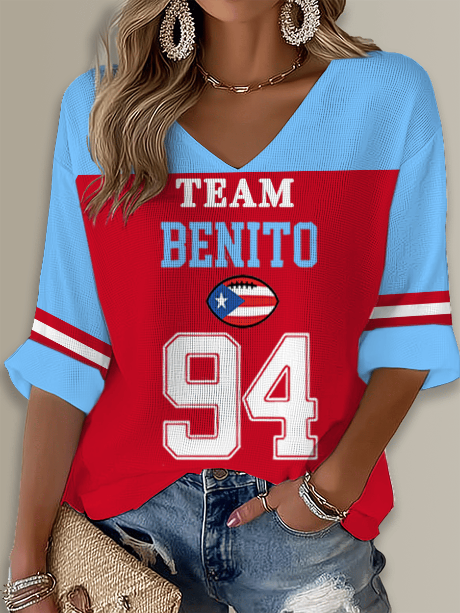 Puerto Rico Singer Benito Bowl Printed Long Sleeve Top
