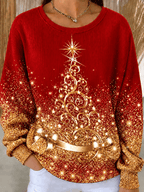 Women's Casual Printed Pullover Sweatshirt