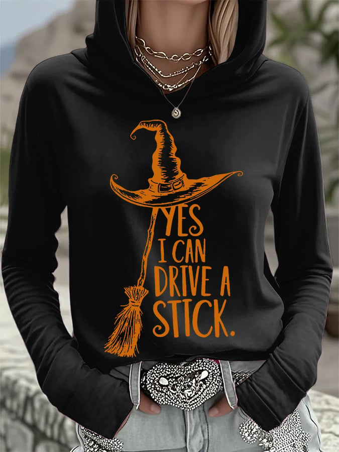 Women's Yes I Can Drive A Stick Print Casual Sweatshirt