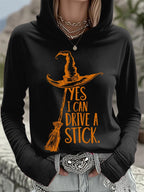Women's Yes I Can Drive A Stick Print Casual Sweatshirt