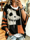 Women's Halloween With Spooky Face Printing Hoodie