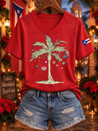 Women's Boricua Christmas Print Top
