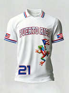 Men's Puerto Rican Baseball Printed Casual T-shirt