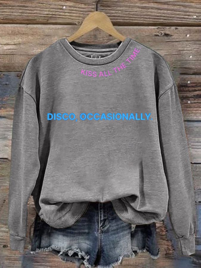 Women's Singer Casual Printed Long-Sleeve Sweatshirt