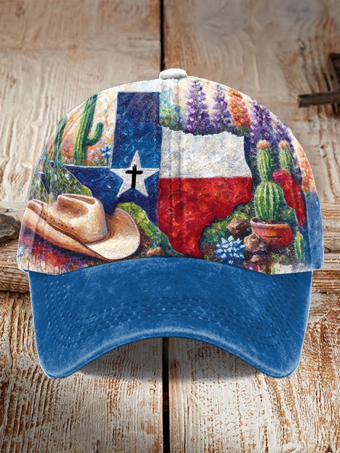 Unisex Texas Flag Print Contrast Hat