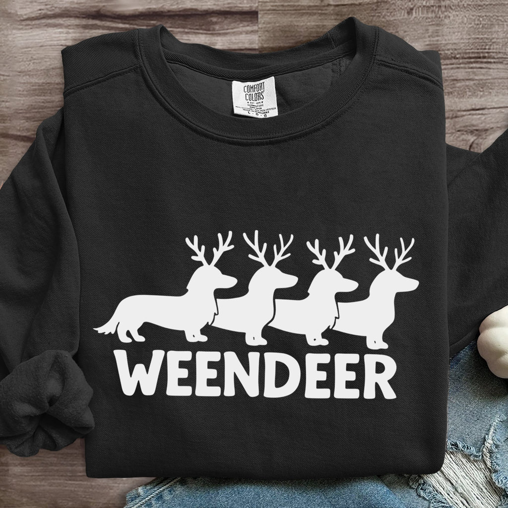 Dog Christmas Weendeer Art Print Sweatshirt