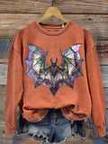 Women'S Halloween Bat Print Casual Sweatshirt
