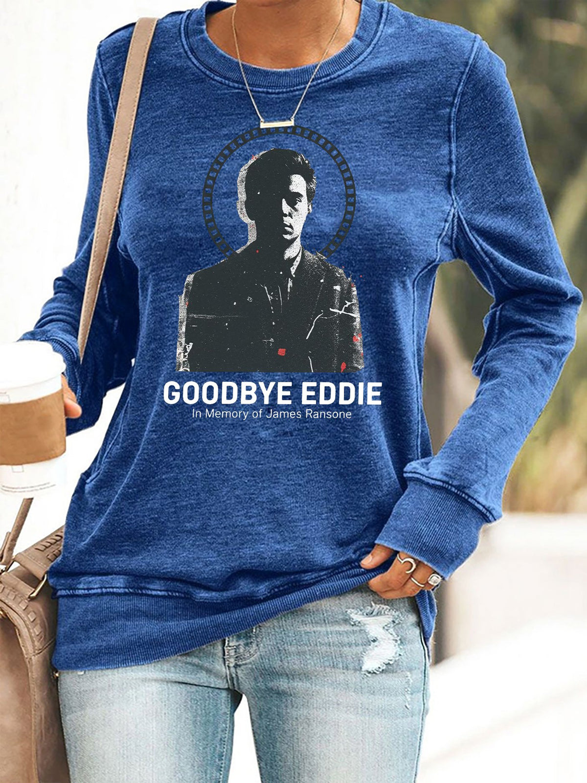 Retro Goodbye Eddie Print Sweatshirt