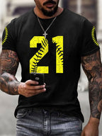 Men's Puerto Rico Baseball Print Short-Sleeve T-Shirt