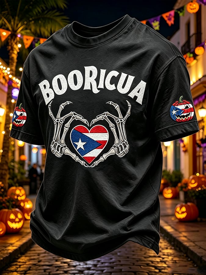 Men's Halloween In Puerto Rico Print Short-Sleeve T-Shirt