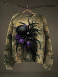 Dark Spider Halloween Art Print Thin Sweater