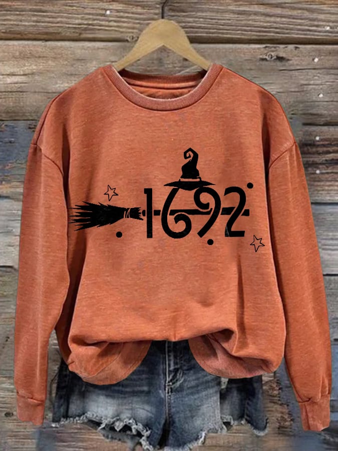 Women'S Halloween Witch 1692 Printed Sweatshirt