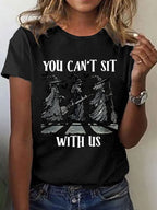 Women's Vintage Halloween Witch (You Can't Sit With Us) Print T-Shirt