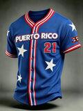 Men'S Puerto Rico Casual Printed Short-Sleeve Shirt