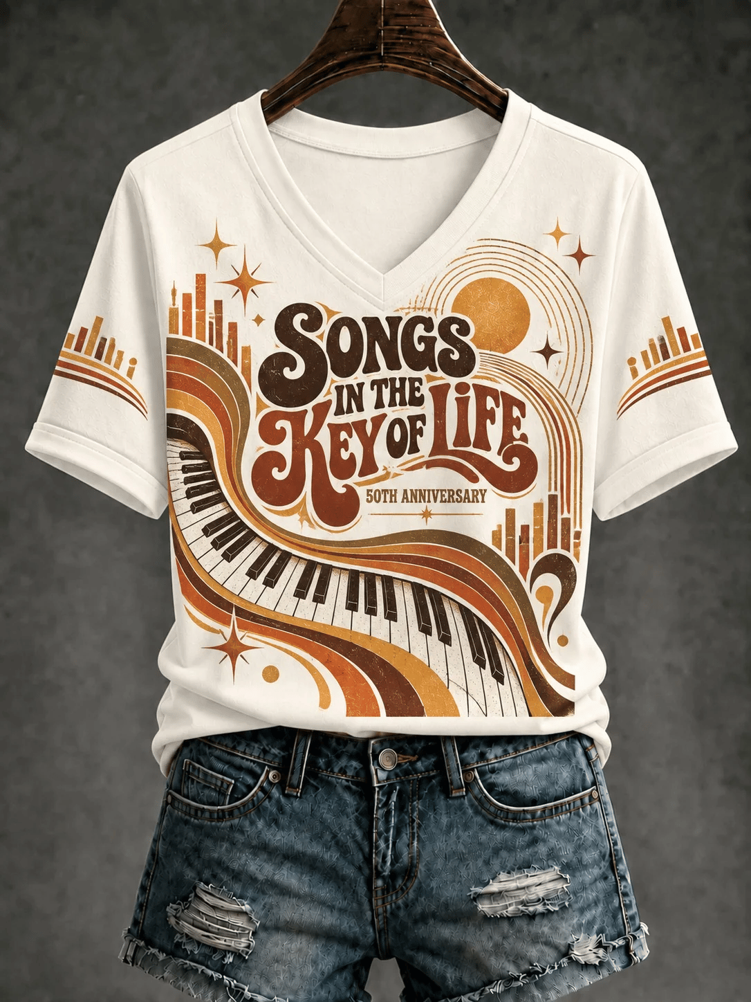 Women's Songs In Key Of Life Print Casual T-shirt