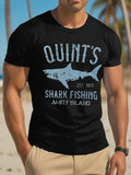 Men's Shark 1975 Printing T Shirt