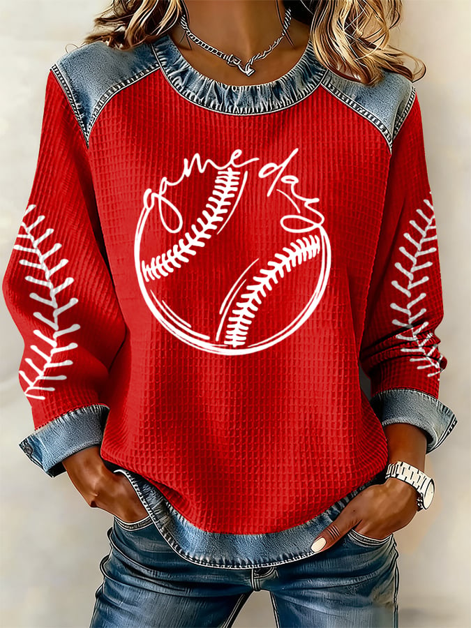 Women's Baseball  Print Hoodie