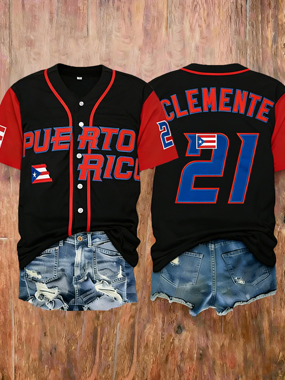 Women's Puerto Rico Baseball Print Shirt