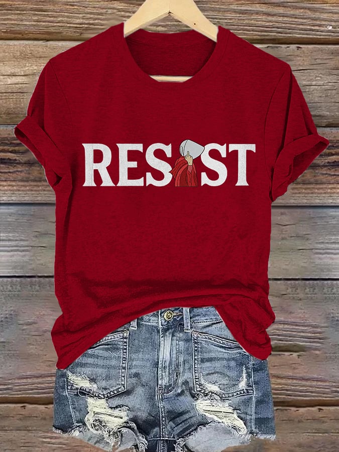 Retro Resist Feminist Female Empowerment Women's Rights Pro Choice Print T-Shirt