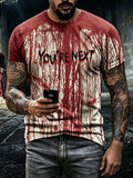 Men's Halloween Spooky Face Print T-Shirt