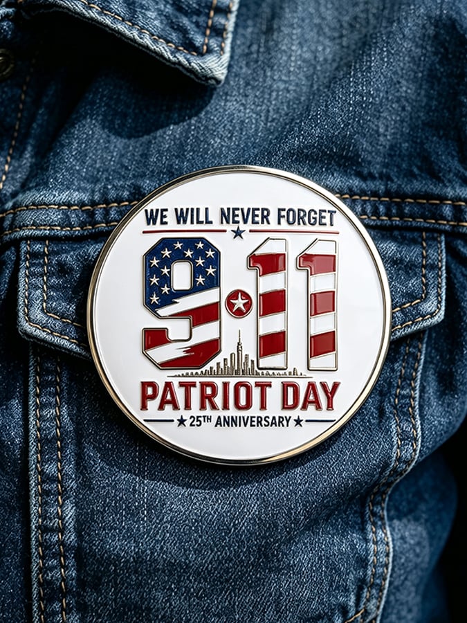 Unisex 9/11 25th Anniversary We Will Never Forget Brooch