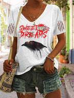 Women's Halloween Horror Nightmare Printed Casual T-Shirt