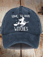 Unisex Halloween Time To Run Witches Hat