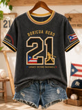 Women's Baseball Print T-shirt
