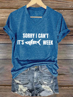 Women's Sorry I Can't It's Shark Week Print T-shirt