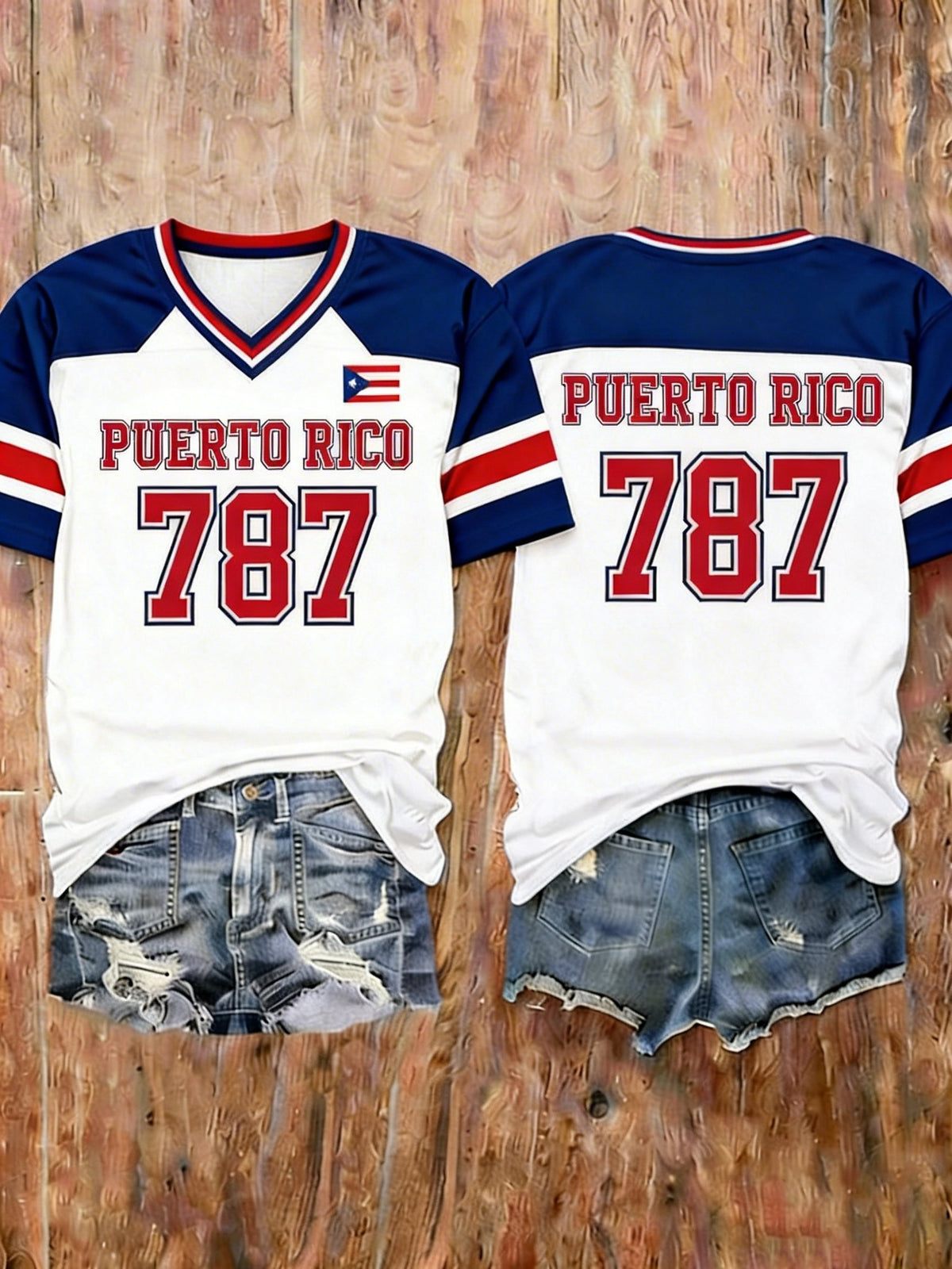 Women's Puerto Rico Baseball Print Shirt