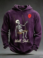 Men's Retro Halloween Well, shit... Printing Hoodie