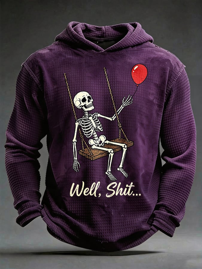 Men's Retro Halloween Well, shit... Printing Hoodie