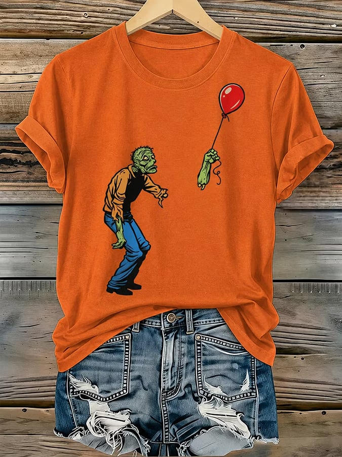 Women'S Halloween Printed Casual T-Shirt