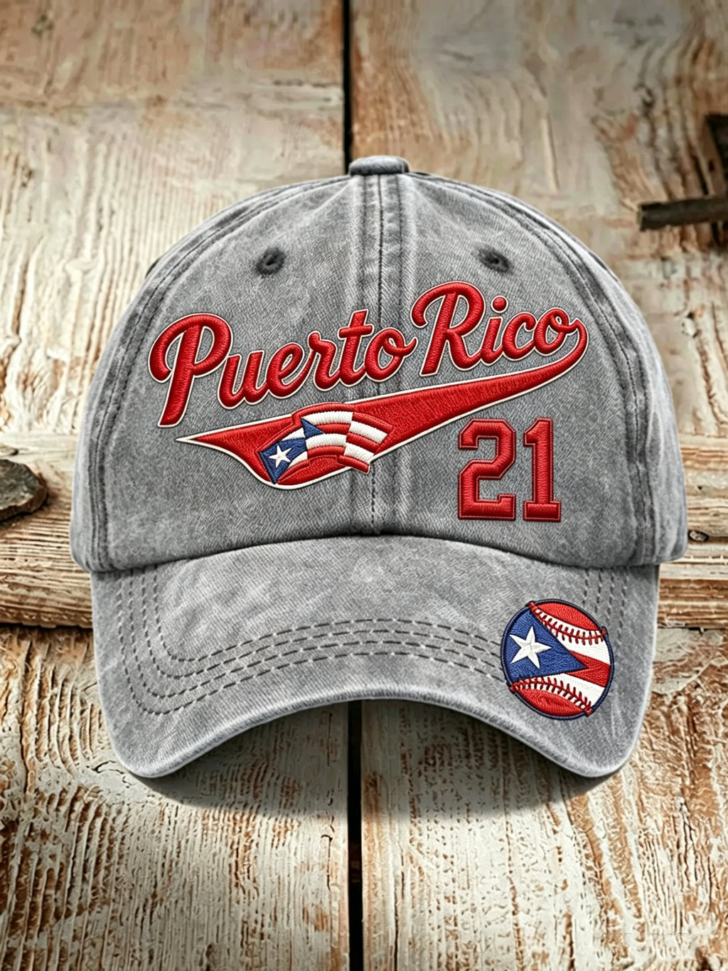Unisex Puerto Rico Baseball-Print Baseball Cap