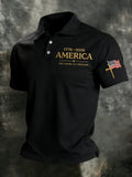 Men's Patriotic Print Polo Shirt