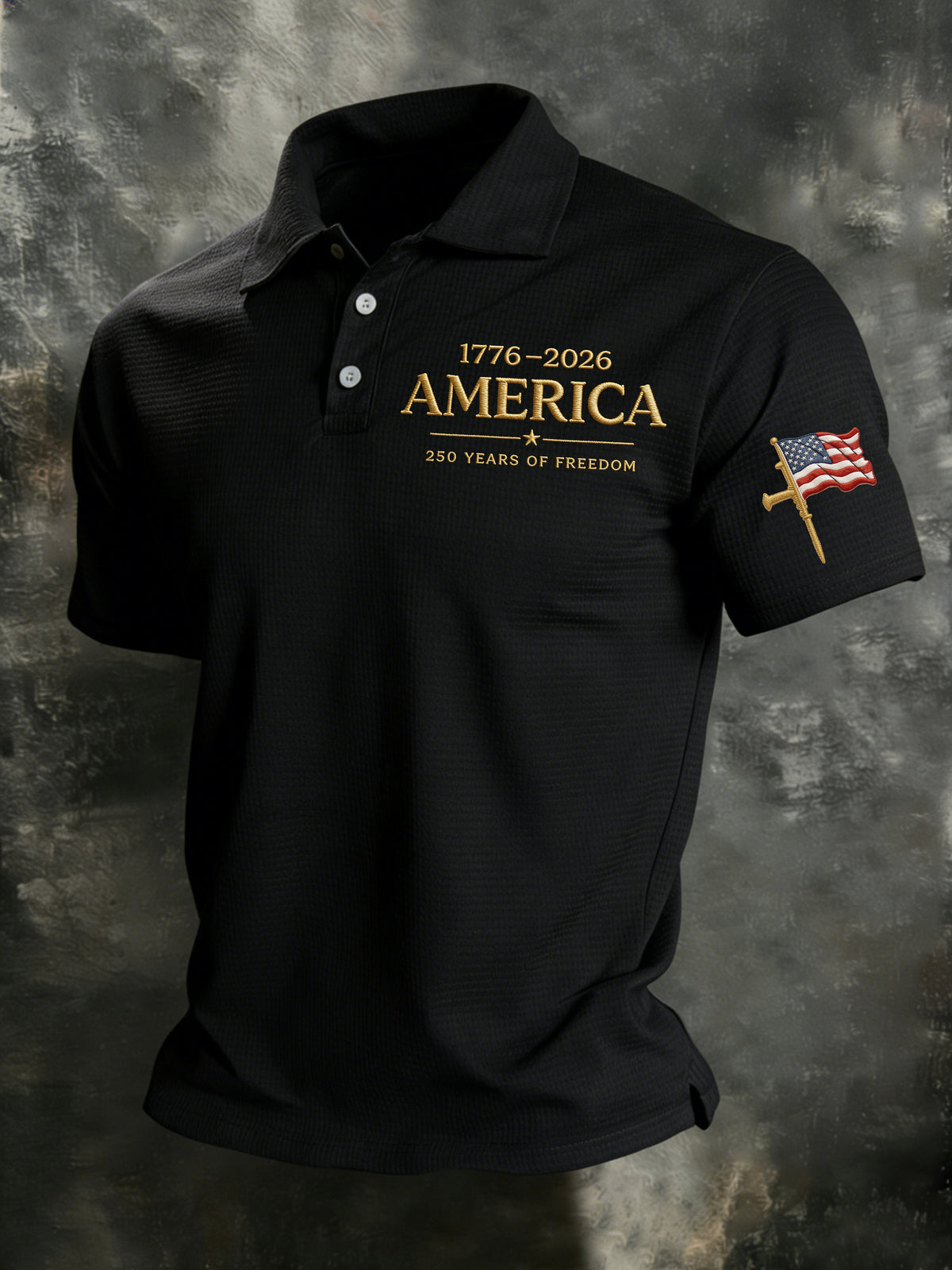 Men's Patriotic Print Polo Shirt
