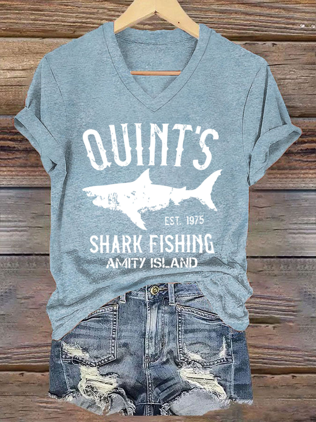 Women's Amity Island 1975 Printed Short-Sleeved T-Shirt