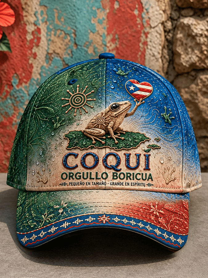 Unisex Retro Puerto Rico Boricua Floral Art Print Hat