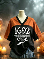 Women's Retro 1692 They Missed One Halloween Print Comfortable T-Shirt