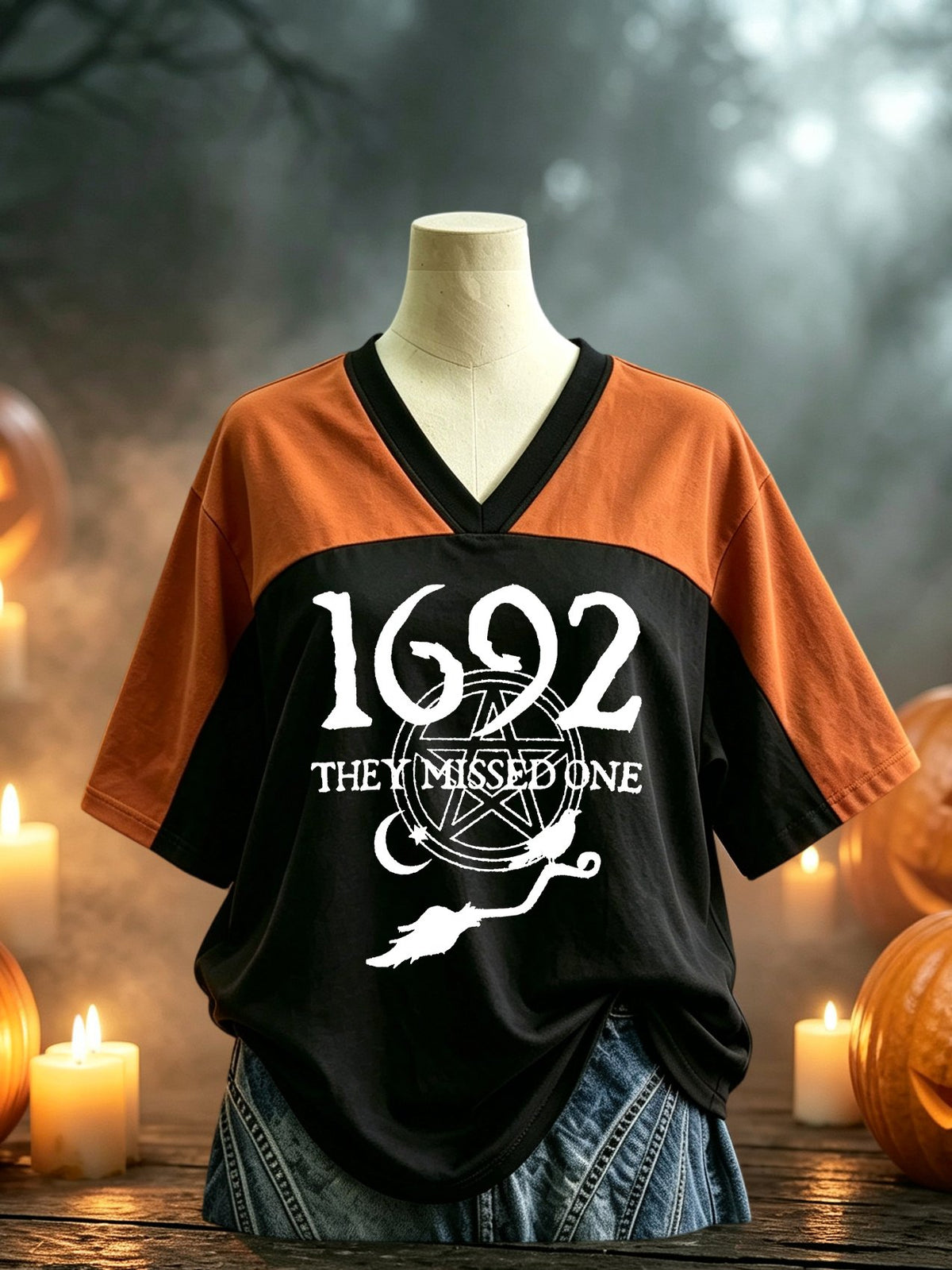 Women's Retro 1692 They Missed One Halloween Print Comfortable T-Shirt