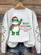 Women'S Casual Merry Resistmas Print Sweatshirt