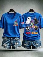 Women's Booricuan Halloween Printed T-shirt
