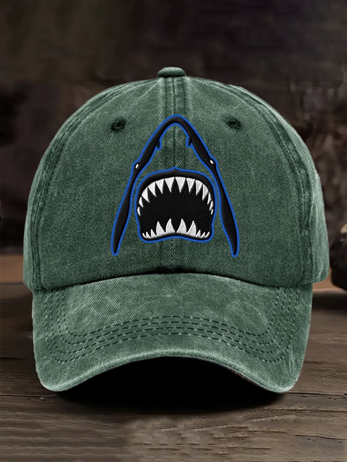 Great White Shark Retro Baseball Cap