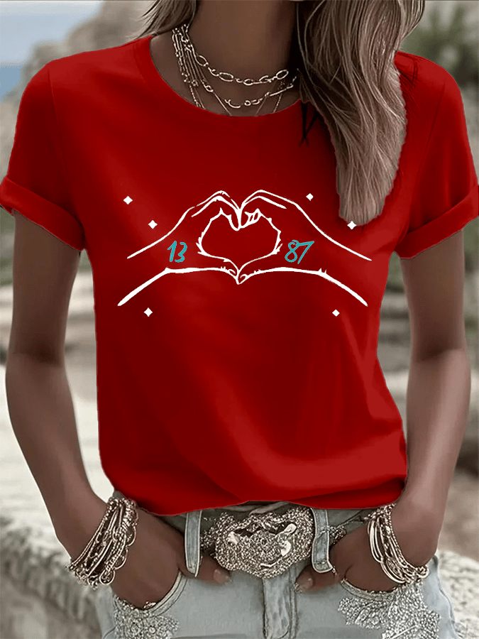Women's Hot Spot Print Crew Neck T-shirt