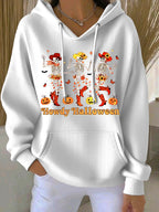Halloween Color Women's Print Casual Hoodies
